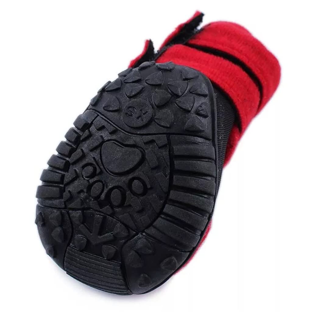 4pcs/Set Dog Boots Waterproof Shoes for Dogs with Rugged Anti-Slip Sole for Small Medium Large Dog Outdoor Pet Supplies (Blue M code)