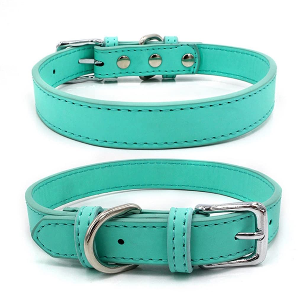 5 Colors PU Small Dogs Collars XS-M Adjustable Zinc Alloy Solid Color Puppy Collar Comfortable Durable Pets Supplies Accessories (Color : C Size : 20-26cm)