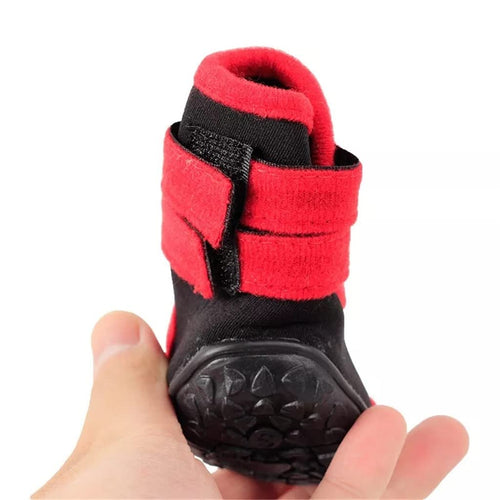 4pcs/Set Dog Boots Waterproof Shoes for Dogs with Rugged Anti-Slip Sole for Small Medium Large Dog Outdoor Pet Supplies (Blue L code)