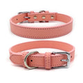 5 Colors PU Small Dogs Collars XS-M Adjustable Zinc Alloy Solid Color Puppy Collar Comfortable Durable Pets Supplies Accessories (Color : A Size : 27-33cm)