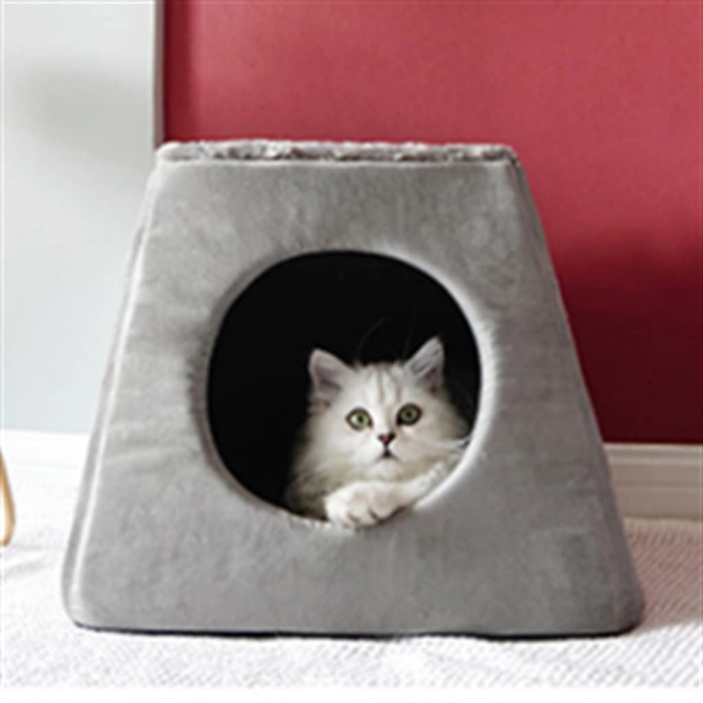 Cats Bed House Soft Plush Dog Kennel Cushion Small Dog Cats Kennel Winter Warm Sleeping Bed 2 Pet Mat Supplies (A 40X40X35CM)