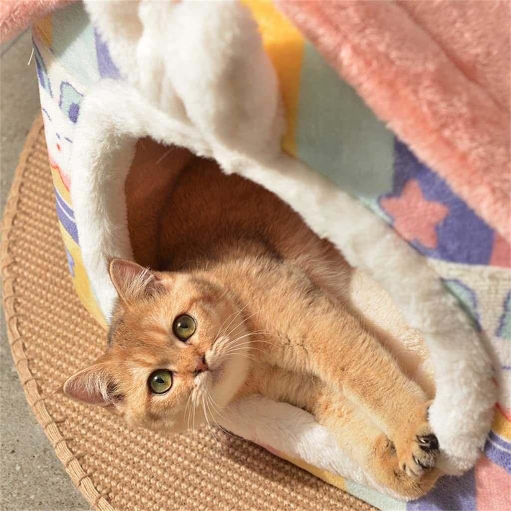 Cats Warm House Type Cats House Kennel Soft Cats Bed Cats Bed Warm Pet Cats Supplies (A M code)