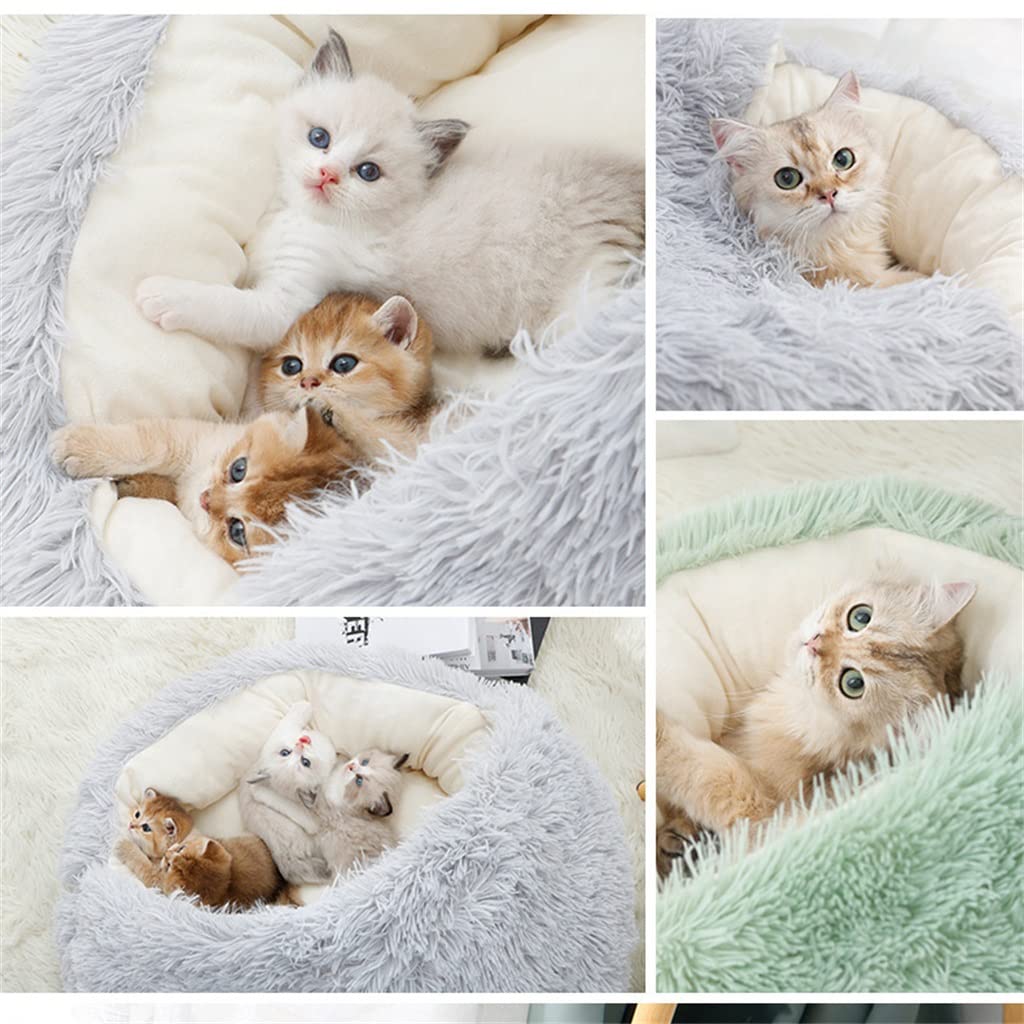 Cats Nest House Plush Recliner Winter Warm Bed Cave Small And Medium Puppies Kennel Kitten Pet Supplies (A 50CM)