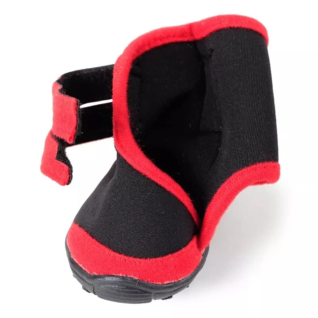4pcs/Set Dog Boots Waterproof Shoes for Dogs with Rugged Anti-Slip Sole for Small Medium Large Dog Outdoor Pet Supplies (Blue S Code)