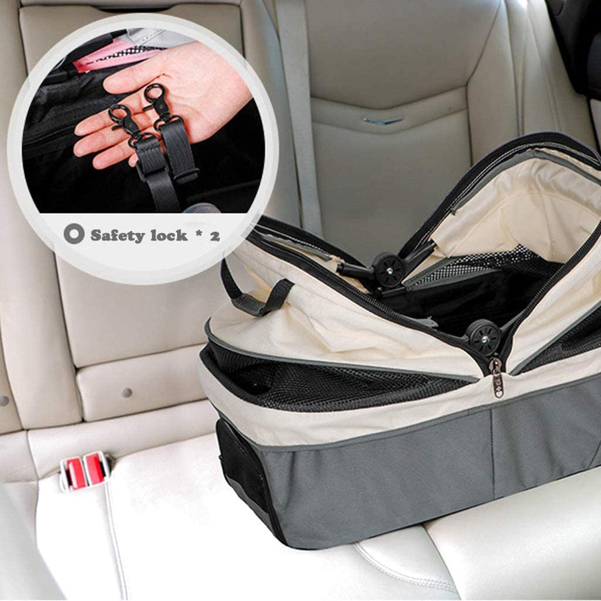 4 Wheel Foldable Dog Stroller Pushchairs Pram Detachable Carrier Lightweight Travel Pet Strollers for Cats and Dogs Up to 20KG Pet Supplies Accessories (Pink)