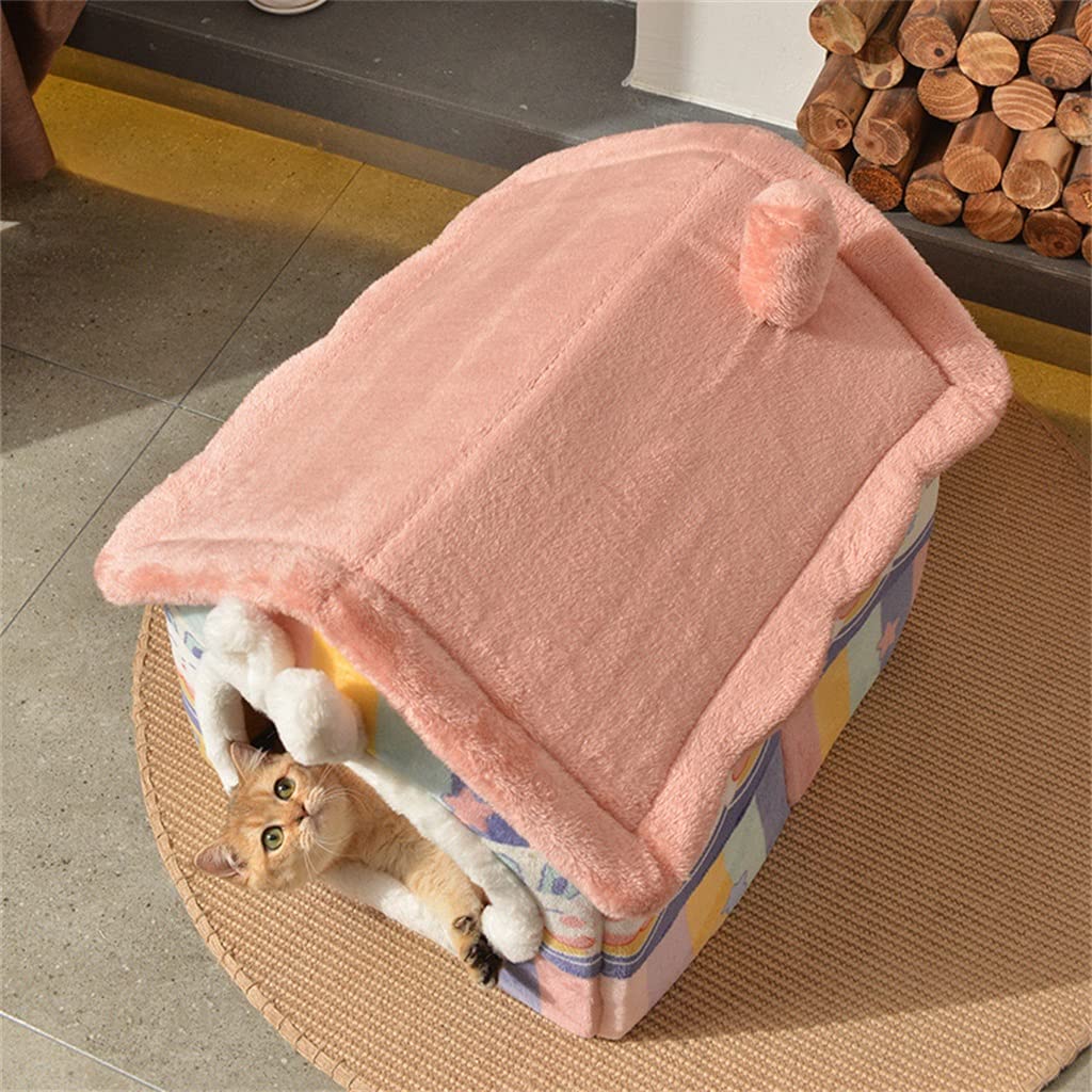 Cats Warm House Type Cats House Kennel Soft Cats Bed Cats Bed Warm Pet Cats Supplies (A M code)