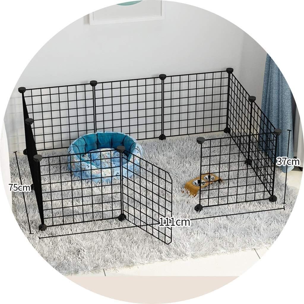 Black Small and Medium Sized Containment GateNo AssemblyHome IndoorEasy-to-Clean Pet PenPet Supplies(183x147x75cm)